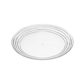 Designer Swirl 9" Acrylic Clear Dessert Plates Set of 4, Crystal Clear Unbreakable Acrylic Dessert Plates for All Occasions BPA Free Dishwasher Safe B095120397