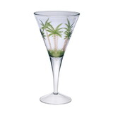 Designer Acrylic Classic Palm Tree V Shape Wine Glasses Set of 4 (14oz), Premium Quality Unbreakable Stemmed Acrylic Wine Glasses for All Purpose Red or White Wine B095120399