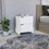 DEPOT E-SHOP Haines Nightstand with 2-Drawers, End Table with Sturdy Base, White B097120605