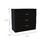 DEPOT E-SHOP Zurich Three Drawers Dresser, Metal Hardware, Superior Top, Black B097120771