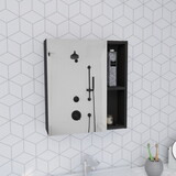 DEPOT E-SHOP Andes Medicine Single Door Cabinet with Mirror, Five Interior Shelves, Black B097132884