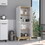 DEPOT E-SHOP Dahoon Double Kitchen Pantry Double Kitchen Pantry, Double Door Cabinet, Four Shelves, Light Oak / White B097132944