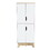 DEPOT E-SHOP Dahoon Double Kitchen Pantry Double Kitchen Pantry, Double Door Cabinet, Four Shelves, Light Oak / White B097132944