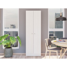 DEPOT E-SHOP Dakari Multistorage Double Door Cabinet, Five Shelves, White Washed Oak B097132952