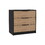DEPOT E-SHOP Egeo 3 Drawers Dresser, Superior Top, Black / Light Oak B097132975