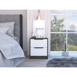 DEPOT E-SHOP Egeo Nightstand, Two Drawers, Superior Top, Smokey Oak / White B097132982