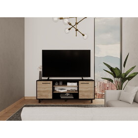 DEPOT E-SHOP Egeo TV Stand for TV&#180;s up 60", Two Cabinets, Three Shelves, Five Legs, Espresso / Pine B097132985