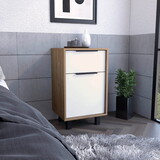 DEPOT E-SHOP Egeo Z Nightstand, One Drawer, One Cabinet, Four Legs, White / Pine B097132988