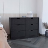 DEPOT E-SHOP Houma 4 Drawer Dresser with 2 Lower Cabinets, Drawer Chest, Black B097133021
