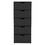 DEPOT E-SHOP Houma 5 Drawers Narrow Dresser, Slim Storage Chest of Drawers, Black B097133023
