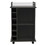 DEPOT E-SHOP Huali Bar Cart, Glass Door, Four Casters, Two Shelves, Carbon Espresso B097133028