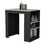 DEPOT E-SHOP Lacour Kitchen Island, Kitchen Bar Table with 3-Side Shelves, Black / Ibiza Marble B097133052