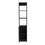 DEPOT E-SHOP Leben Linen Single Door Cabinet, Three External Shelves, Two Interior Shelves, Black B097133055