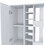 DEPOT E-SHOP Magda Bar Cart, Four Casters, Single Door Cabinet, Two External Shelves, White B097133080
