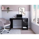 DEPOT E-SHOP Naxos Computer Desk with 1-Drawer and 2-Open Storage Shelves, Black B097133107