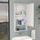 DEPOT E-SHOP Palermo Medicine Single Door Cabinet, Two Interior Shelves, One External Shelf, White B097133128