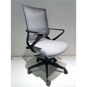 DEPOT E-SHOP Perm Office Chair, Nylon Base, Fixed Armrest, Black / Smokey Oak B097133133