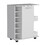 White 4-wheel bar cart cabinet for kitchen or living room, with 6 side built-in bottle racks, 1 interior shelve, 2 side shelves, 2 space with wood door to store glasses, cups, coffee or snacks.