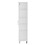 DEPOT E-SHOP Dryden Tall Narrow Storage Cabinet with 5-Tier Shelf and Broom Hangers, White B097133240
