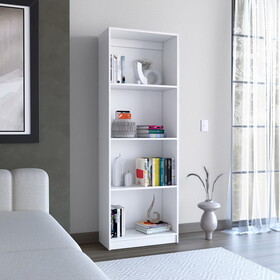 DEPOT E-SHOP Vinton Bookcase with Spacious Tier-Shelving Design, White B097P167426