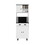 DEPOT E-SHOP Waco 67" H Kitchen Pantry with Two Cabinets, Two Open Shelves, and One Drawer, White/Black B097P167430