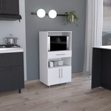 DEPOT E-SHOP Wales Kitchen Pantry with 2 shelves and 2 doors, White B097P167452