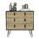 3-Drawer Dresser-organiser, Modern Chest of Drawers with Hairpin Legs and Metal Accents, Black / Macadamia B097P167471