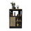 Kitchen Island 36" H, Three Open Side Storage Shelves and One Push-to-Open Cabinet, Black / Natural Oak B097P221381