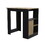 Kitchen Island 36" H, Three Open Side Storage Shelves and One Push-to-Open Cabinet, Black / Natural Oak B097P221381