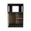 Kitchen Island 36" H, Three Open Side Storage Shelves and One Push-to-Open Cabinet, Black / Natural Oak B097P221381