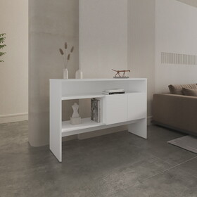 Console Table 31.8" H, with 2 Doors and 3 Shelves, White B097P250861