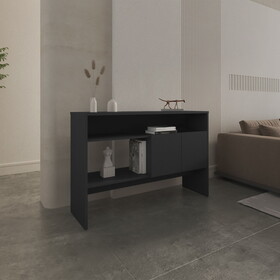 Console Table 31.8" H with 2 Doors and 3 Shelves, Black B097P250862