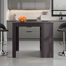 Kitchen Island, 4 Shelves, Black Wengue B097P369440