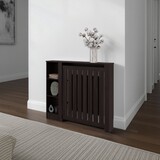 Radiator Cover Cabinet, 3 Shelves, Black Wengue B097P369460