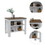 California 2 Piece Kitchen Set, Delos Kitchen Island + Barbados Pantry Cabinet, White /Walnut /Light Oak B097S00018