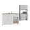 Edmond 2 Piece Kitchen Set, Syros Kitchen Island Cart + Malta Kitchen Pantry Cabinet, White / Light Oak B097S00040