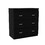 Kiana 2 Piece Bedroom Set, Kairo Dresser + Capri Three Drawer Dresser, Black B097S00043