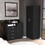 Bidrell 2 Piece Bedroom Set, London Armoire + Rioja 4 Drawer Dresser, Black B097S00052