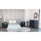 Solon 3 Piece Bedroom Set, Rioja 4 Drawer Dresser + 2 Omaha Nightstands, Black B097S00058