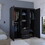 Wardrobe, Deluxe Armoire with Multiple Storage Options and Metal Accents, Black B097S00076