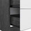 Armoire 70H", Double Door Cabinet, Two Drawers, Metal Handles, Rod, Smokey Oak / White B097S00085