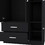 Armoire Wardrove 71", 4 Doors, Hanging Rod, 3 Cabinets, 6 Shelves, Black B097S00124