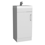 Bathroom Vanity, Single Door Cabinet, White B097S00127