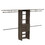 Closet System 69"W - 118"W, Four Hanging Rods, Three Drawers, Five Shelves, Dark Walnut B097S00147