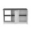 Kitchen Island with Large Countertop, Open Storage Shelves and Double Door Cabinet, White / Onyx B097S00157