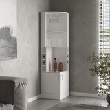 Corner Bar Cabinet, Double Door Cabinet, Glass Rack, Eight Built-in Wine Rack B097S00193