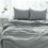4 pc Queen Bedding Set, Premium Extra Soft Sea Glass Linen Sheet Set and Pillowcases, Breathable Bedding for Queen Bed B099124645