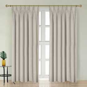 Newport Blackout Curtains for Bedroom, Linen Curtains for Living Room, Window Curtains, Room Darkening Curtains 84 inches Long, Greige B099P186045