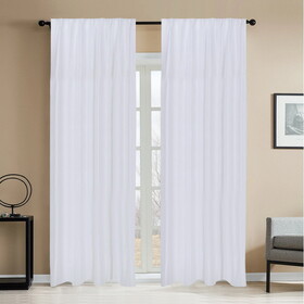 Newport Unlined Window Curtains for Bedroom, Linen Curtains for Living Room, 84 inches Long Curtains for Living Room, White B099P186049