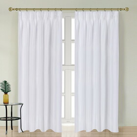 Newport Blackout Curtains for Bedroom, Linen Curtains for Living Room, Window Curtains, Room Darkening Curtains 84 inches Long, White B099P186051
